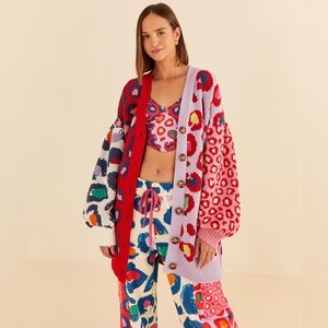 💓SALE💓Farm Rio Tricot Patch Onça Cool